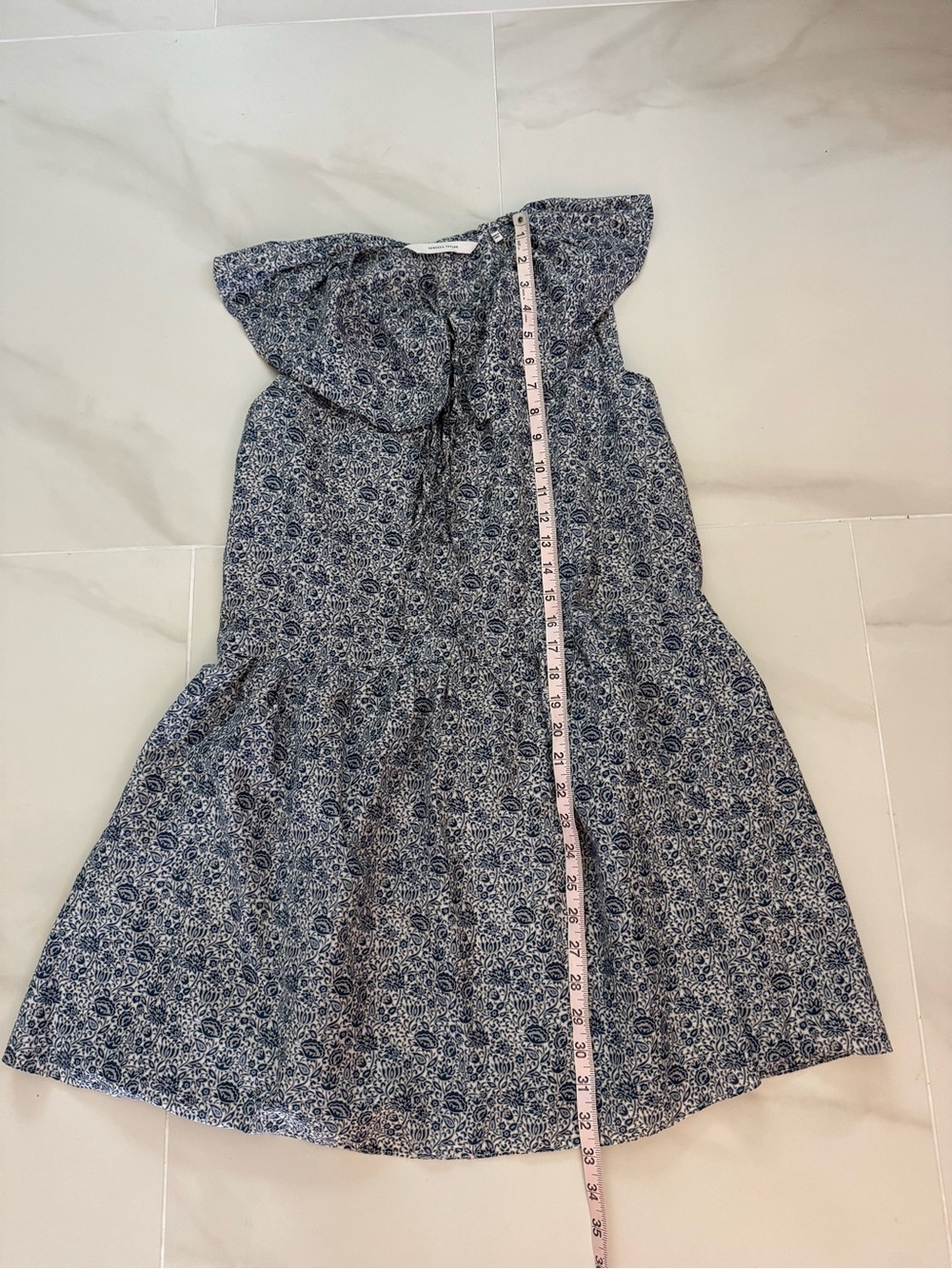 Rebecca Taylor Rent the Runway Blue/White Vine Print Dress, Parties Date Beach S - Picture 5 of 9